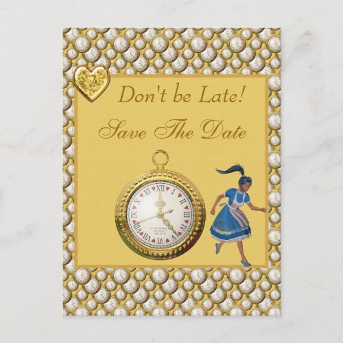 Alice in Wonderland Save the Date Wedding Postcard