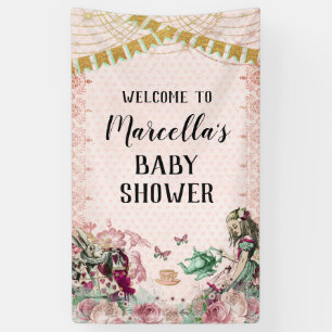 Alice in Wonderland Shower Blush & Mint Banner