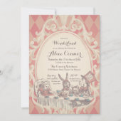 Alice in Wonderland Shower Invitations | Pink (Front)