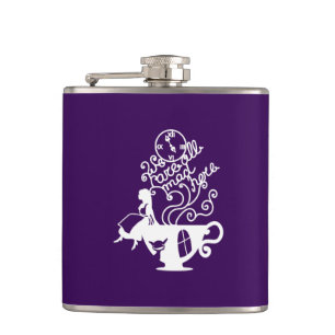 Alice in Wonderland. Silhouette illustration Hip Flask