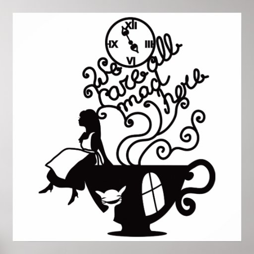 Alice in Wonderland. Silhouette illustration Poster | Zazzle