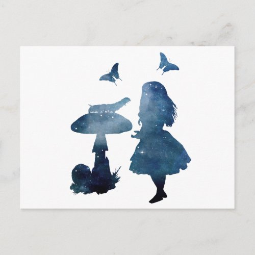 Alice in wonderland Silhouette Postcard