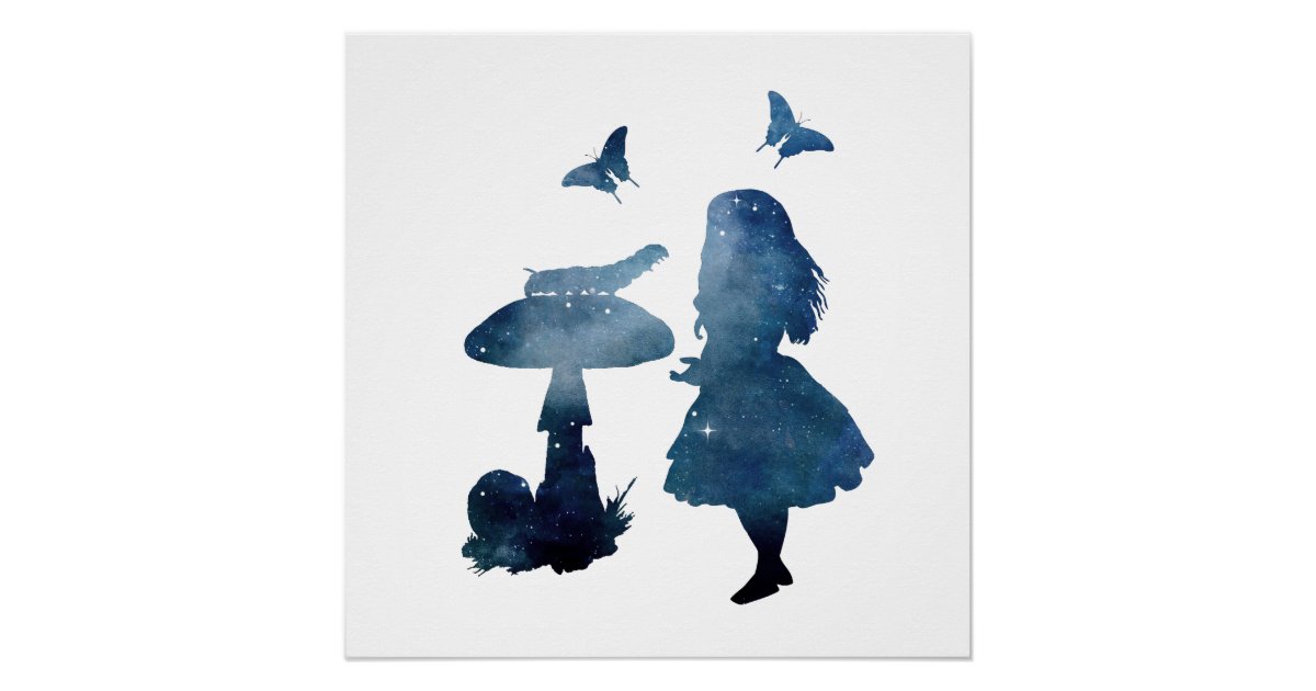 Alice in wonderland Silhouette Poster | Zazzle