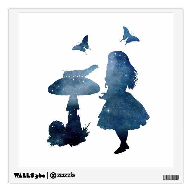 Alice in wonderland Silhouette Wall Decal (Front)