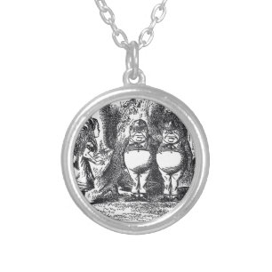 Alice in Wonderland Silver Plated Necklace