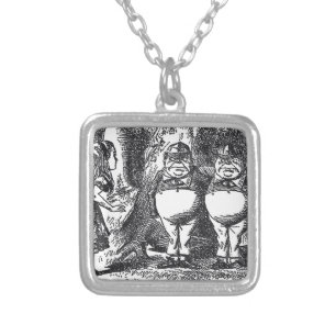 Alice in Wonderland Silver Plated Necklace