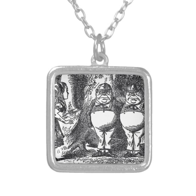 Alice in Wonderland Silver Plated Necklace (Front)