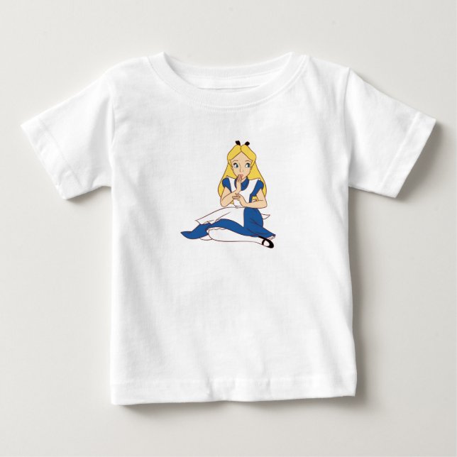 Alice In Wonderland Sitting Down Disney Baby T-Shirt (Front)