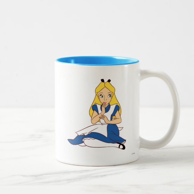 Alice In Wonderland Sitting Down Disney Two-Tone Coffee Mug (Right)