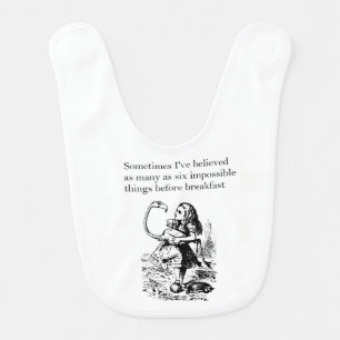 Alice in Wonderland, “Six Impossible Things” Baby Bib