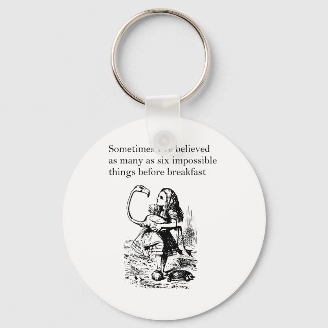 Alice in Wonderland, “Six Impossible Things” Keychain (Front)