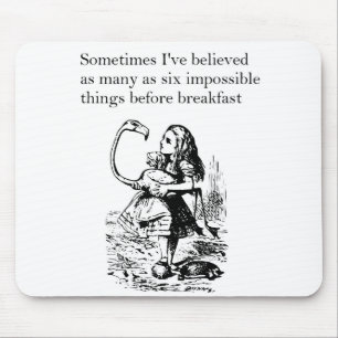 Alice in Wonderland, “Six Impossible Things” Mouse Pad