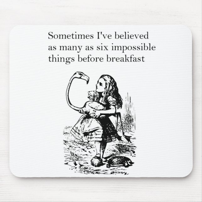 Alice in Wonderland, “Six Impossible Things” Mouse Pad (Front)