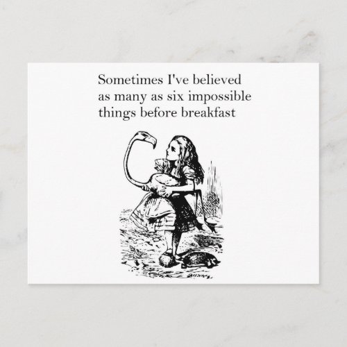 Alice in Wonderland Six Impossible Things Postcard