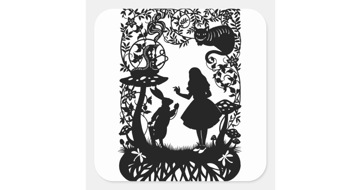 Alice in Wonderland Square Sticker | Zazzle