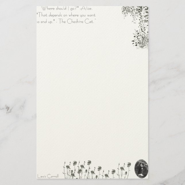 Alice in Wonderland Stationary Lewis Carroll Stationery (Front)