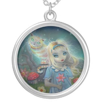 Alice In Wonderland Sterling Silver Necklace by robmolily at Zazzle