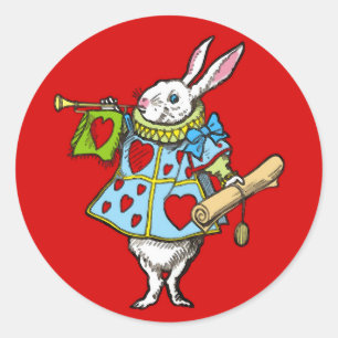 Alice in Wonderland ~ Sticker Rabbit Heart Red