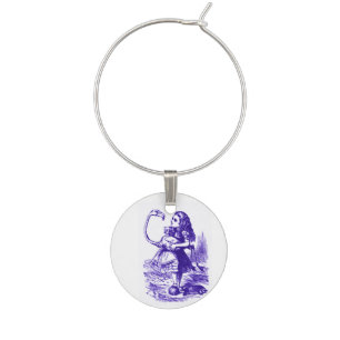 Alice in Wonderland Stork Purple Wine Charm