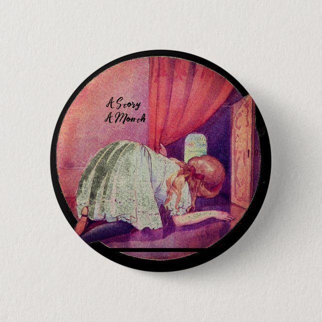 Alice in Wonderland Story by Month Button (Front)