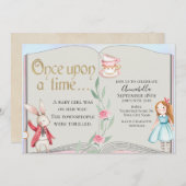 Alice in Wonderland Storybook Watercolor Invitation (Front/Back)