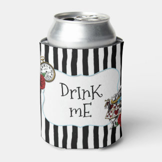 Alice in Wonderland Striped Drink Me Can Cooler