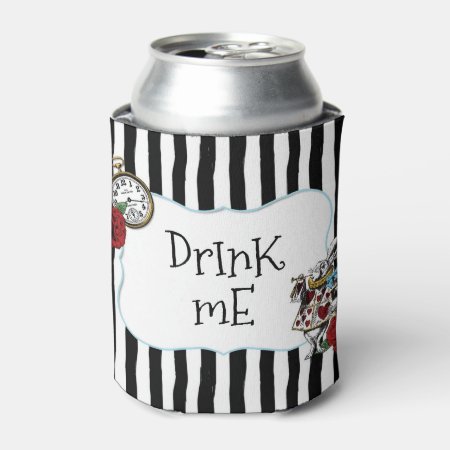 Alice In Wonderland Striped Drink Me Can Cooler