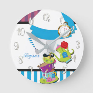 Alice in Wonderland Tea Cups Boutique Style Custom Round Clock