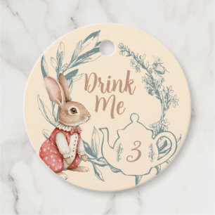 Alice in Wonderland Tea for Three Drink Me Favor Tags