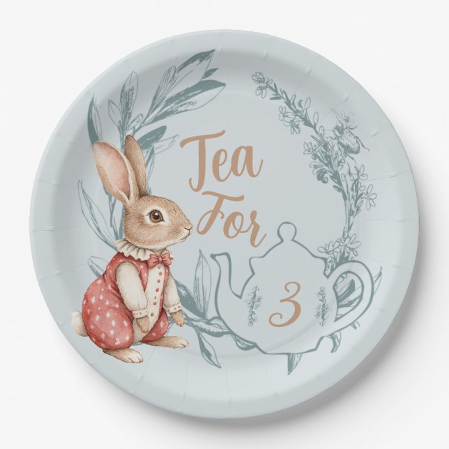 Alice in Wonderland Tea for Three Paper Plates (Front)