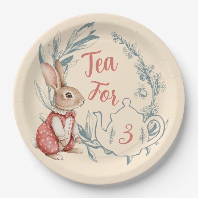 Alice in Wonderland Tea for Three Paper Plates (Front)