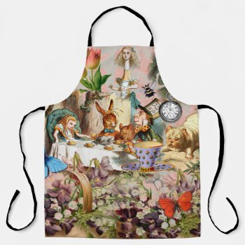 Alice In Wonderland Tea Party Art Apron by antiqueart at Zazzle