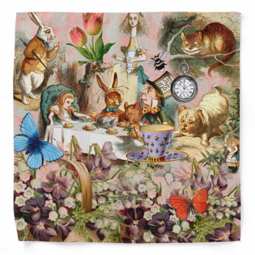 Alice in Wonderland Tea Party Art Bandana
