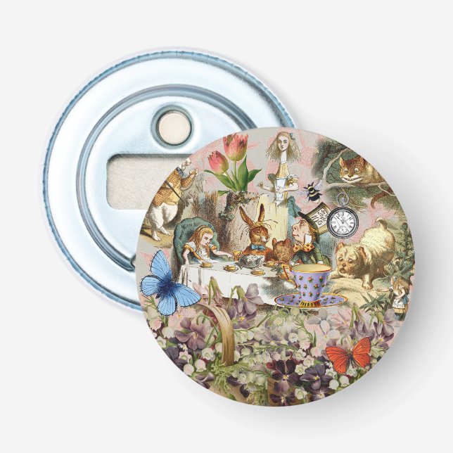 Alice in Wonderland Tea Party Art Bottle Opener (Front)