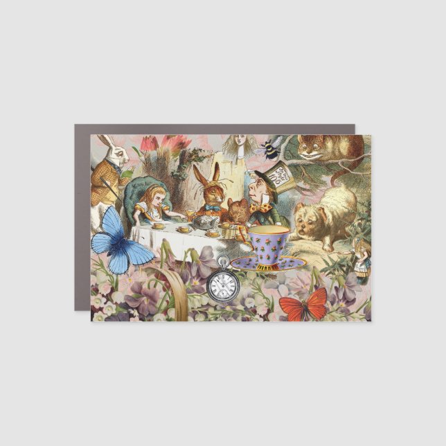 Alice in Wonderland Tea Party Art Car Magnet (Front)