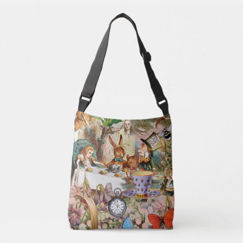 Alice in Wonderland Tea Party Art Crossbody Bag