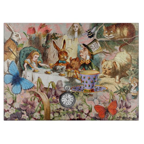 Alice in Wonderland Tea Party Art Cutting Board