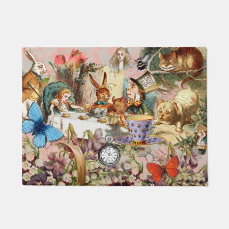 Alice In Wonderland Tea Party Art Doormat