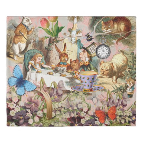 Alice in Wonderland Tea Party Art Duvet Cover