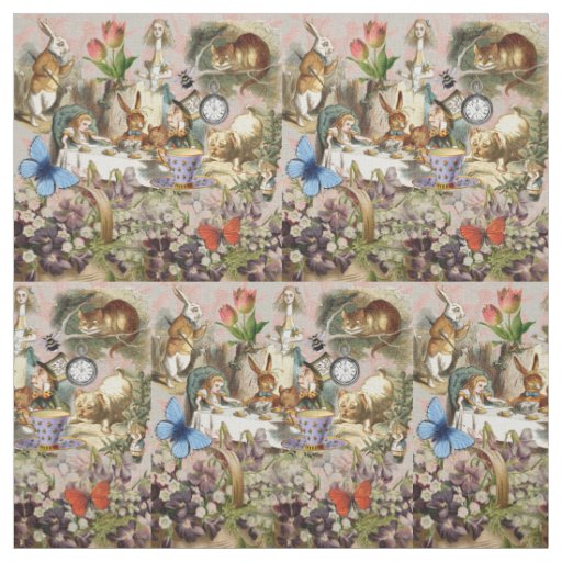 Alice in Wonderland Tea Party Art Fabric