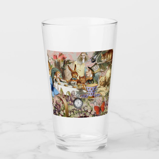 Alice in Wonderland Tea Party Art Glass (Front)