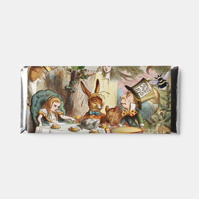 Alice in Wonderland Tea Party Art Hershey Bar Favors (Front)