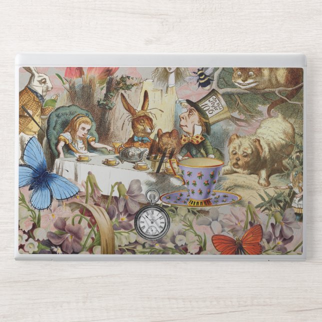 Alice in Wonderland Tea Party Art HP Laptop Skin (Front)
