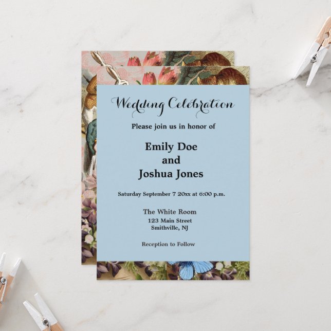 Alice in Wonderland Tea Party Art Invitation (Front/Back In Situ)