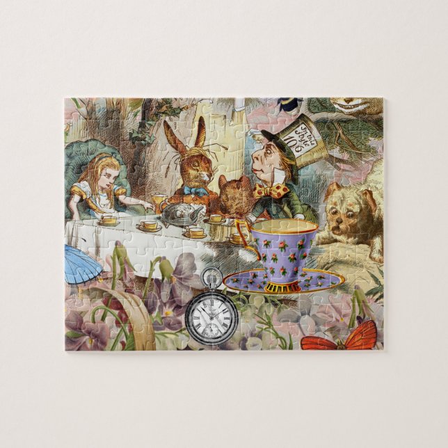 Alice in Wonderland Tea Party Art Jigsaw Puzzle (Horizontal)