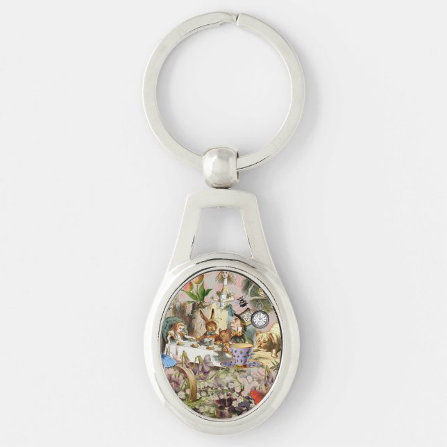 Alice in Wonderland Tea Party Art Keychain (Front)