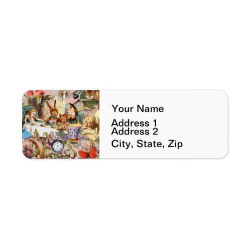 Alice in Wonderland Tea Party Art Label