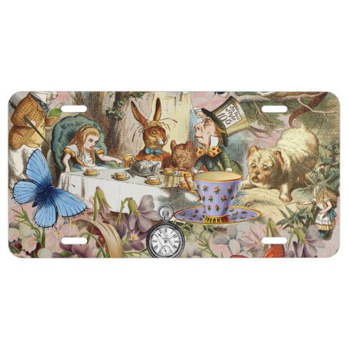 Alice in Wonderland Tea Party Art License Plate