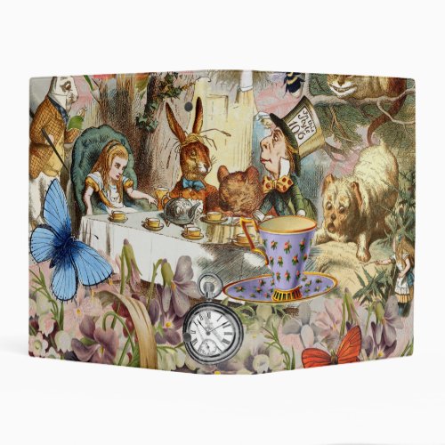 Alice in Wonderland Tea Party Art Mini Binder