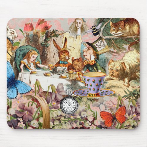 Alice in Wonderland Tea Party Art Mouse Pad